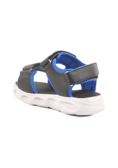 Siyah Saks Cırtlı Işıklı Erkek Çocuk Spor Sandalet 018125 P Siyah-saks