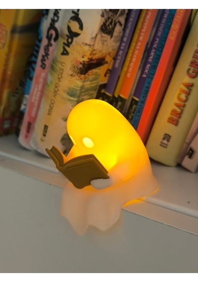 Dekoratif Kitap Okuyan Hayalet Figürü - Raf Ve Kitaplık Süsü