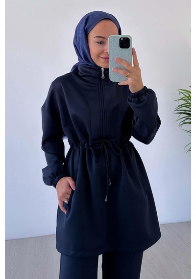 Kahijab Tasarım Yaka Scuba Takım - Lacivert Lacivert