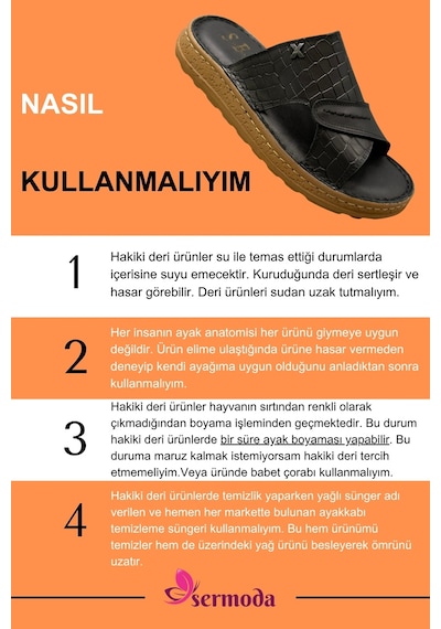 Sermoda Hakiki Deri Erkek Terlik - Yumuşak Kalın Taban Tabanlı Hakiki Deri Erkek Terlik 3d Siyah