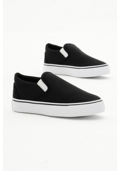 Tonny Black Kauçuk Taban Keten Lastikli Çocuk Unisex Siyah Spor Ayakkabı Tbh1462 Siyah