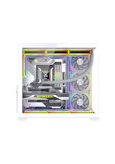 Alpha Neon 7x Argb Fan Kumanda Ve Kontrolcü Atx Boş Bilgisayar Kasası Beyaz