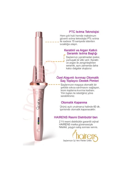Hairens HRS-260 Otomatik Kırık Fön Saç Maşası
