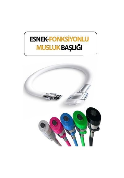 Oynar Başlıklı Spiral Esnek 2 Fonksiyonlu Lavabo & Mutfak Musluk Ucu Beyaz Renkli Musluk Başlığı