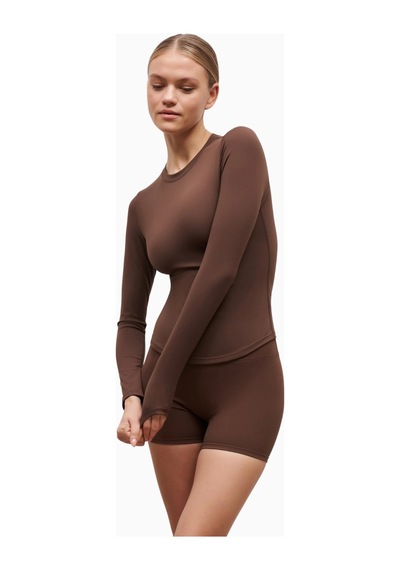 Because Of Alice Base Sculpting Long Sleeve Top Uzun Kollu Şekillendirici Kadın Üst Kahverengi
