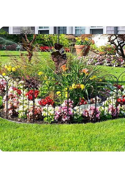 Dekoratif Bahçe Çiti 10'lu Set 330cm Model - 1 Siyah Hobi Bahçesi, Çiçek, Sebze, Mini Bahçe