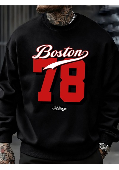 Startmore Tarzsokak Boston Numarası 78 Baskılı Erkek Kazak Rahat Hip Hop Kazaklar Vintage Büyük Boy Bisiklet Yaka Siyah Startmore Tarzsokak Boston Numarası 78 Baskılı Erkek Kazak Rahat Hip Hop Kazaklar Vintage Büyük Boy Bisiklet Yaka Siyah