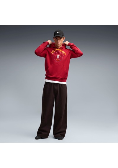Puma Galatasaray Ftblculture Erkek Kapüşonlu Sweatshırt 786842 01 Kırmızı