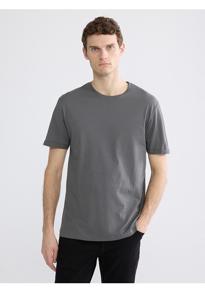 Lcwaıkıkı Classic Antrasit Slim Fit %100 Pamuk Basic Tişört