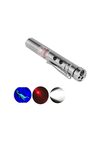 Led Cep Feneri Uv 3 Fonksiyonlu Güçlü Işık Çok Amaçlı Kullanım Wt-170 Evimdeyokyok Beyaz