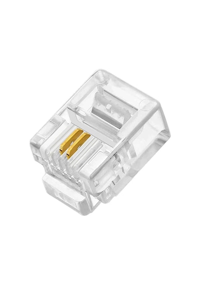 100 Adet Rj 11 2Pin Jak 6P2C Telefon Kablosu Için Konnektör Cat3