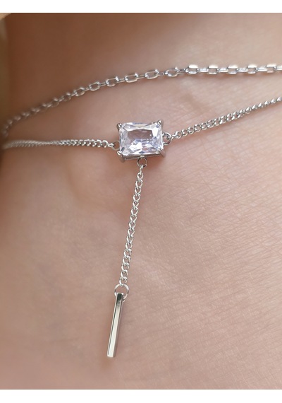 Baget Taşlı Halhal Sallantılı Silver Renkli Halhal Gümüş