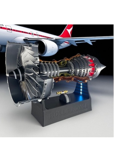Rr Tr900 Aero Engine Modeli 27 Cm Detaylı 3d Baskı, Metalik Pla, Döner Rotorlu Havacılık Koleksiyon Ürünü