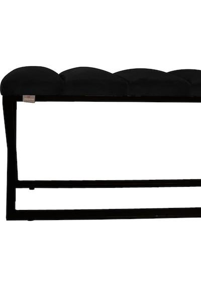 Varcera Black- Siyah Dilimli Model Puf & Bench & Koltuk & Oturma Bankı & Yatak Odası Önü