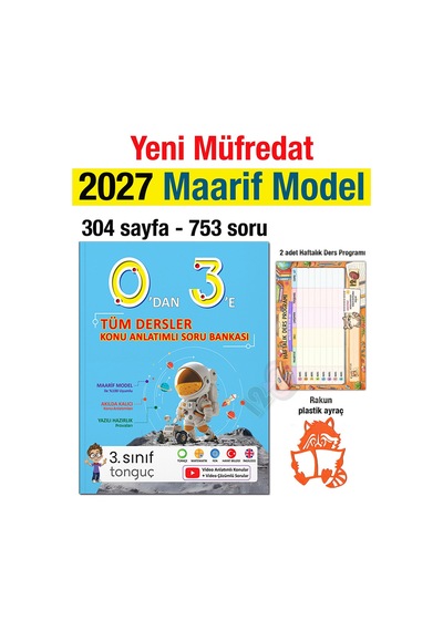 3. Sınıf 2027 0'dan 3'e Tüm Dersler Konu Anlatımlı Soru Bankası Maarif Model Yeni Müfredat