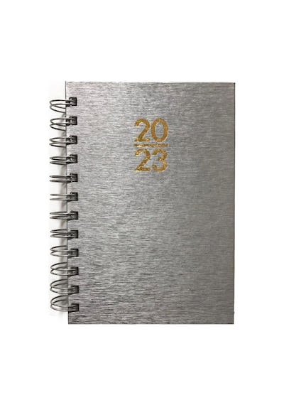 2023 Spiralli 12x17 Günlük Ajanda Gümüş