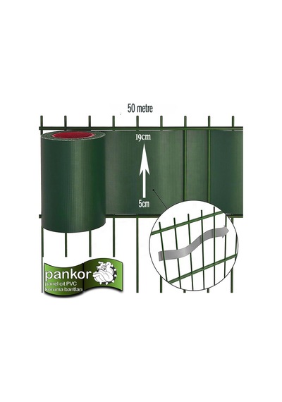Pankor Panel Çit Kapatma Bantları - Yüksek Güvenlik Ve Gizlilik İçin Dayanıklı, Estetik Koruma Çözümü - Toz, Rüzgar Ve Ses Engelleyici, Kolay Montajlı - 50 Metre Yeşil, 7cm Sku: Smgstke3df4d1f11