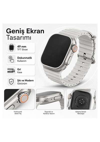 Hiltech T20 Ultra 2 49 MM 4 Kordonlu Akıllı Saat (İthalatçı Garantili)