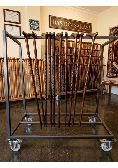 110 Cm Ceviz Renkli Burgulu Baston