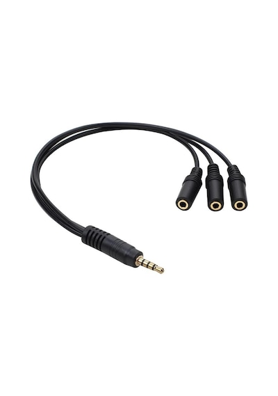 3 Port AUX 3.5 mm. Kulaklık Mikrofon Çoklayıcı Splitter Çevirici