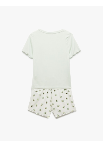 Koton Viskon Avokado Baskılı Şortlu Pijama Takımı Yeşil 5slk40025mk Yeşil Koton Viskon Avokado Baskılı Şortlu Pijama Takımı Yeşil 5slk40025mk Yeşil