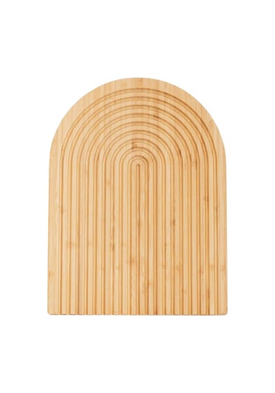 Dekoratif Oval Kesme Ve Sunum Tahtası, Bambu, 32.5 X 24.5 Cm, Doğal Çok Renkli