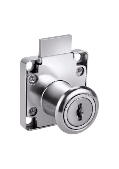 Kare Çekmece Kilidi Anahtarlı Dolap Mobilya Kilidi Kare 1 Adet Krom