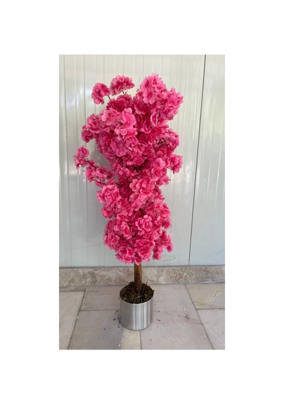 110 Cm Yapay Metal Saksı 30x30 Dekoratif Ağaç Çok Renkli