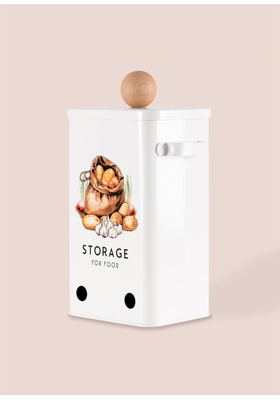 The Mia Storage Patates Soğan Kabı 13x20x32 Cm Beyaz