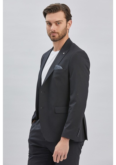 İmza Siyah Mono Yaka 8 Drop Slim Fit Tam Astar Esnek Takım Elbise 1001255006