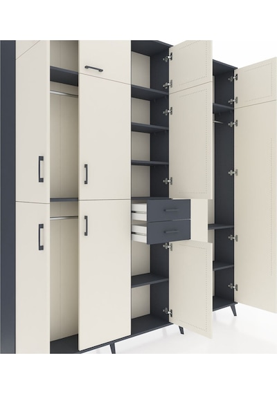 Arges Dolap 10 Raflı 2 Çekmeceli 3 Askılı 220x30x243 Antrasit-aytaşı/antrasit Aytası/antrasıt Arges Dolap 10 Raflı 2 Çekmeceli 3 Askılı 220x30x243 Antrasit-aytaşı/antrasit Aytası/antrasıt