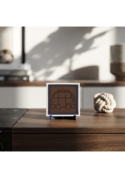 Minimalist Karavan Figürlü Dekoratif Obje, Çalışma Masanıza Macera Katan Tasarım 10x10 Cm