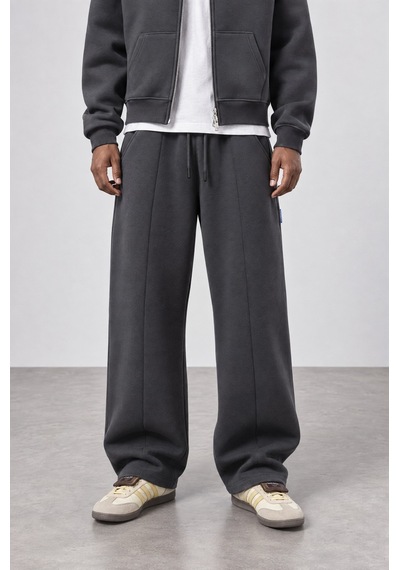 Respire Erkek Basic Panda Baggy Eşofman Altı Füme