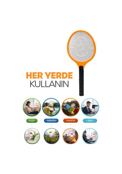 Şarjlı Sinek Raketi Sivrisinek Haşere Öldüren Elektrikli Sineklik Haşere Aleti 2808