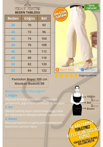 Ferace Büyük Beden Kumas Pantolon Kadın Bol Paca 001