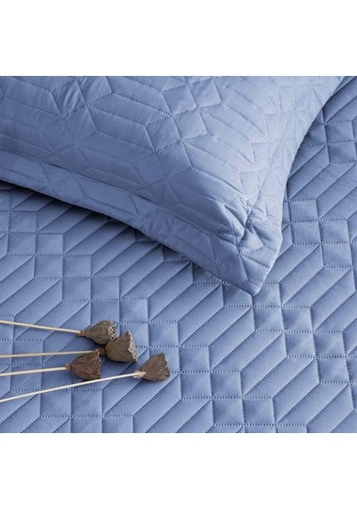 Parley Düz%100 Polyester Yatak Örtüsü Seti, Lacivert, Çift Kişilik Çok Renkli