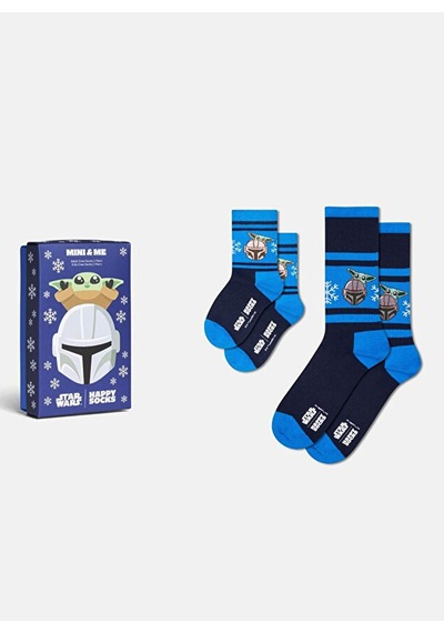 Happy Socks Lacivert Erkek Desenli Çorap Mini & Me Star Wars Found Family Siyah