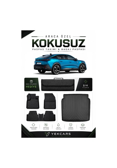 Peugeot 408 2024 Model Aracınıza Özel 4d Karbonlu Kauçuk Paspas Takımı Ve Bagaj Havuzu