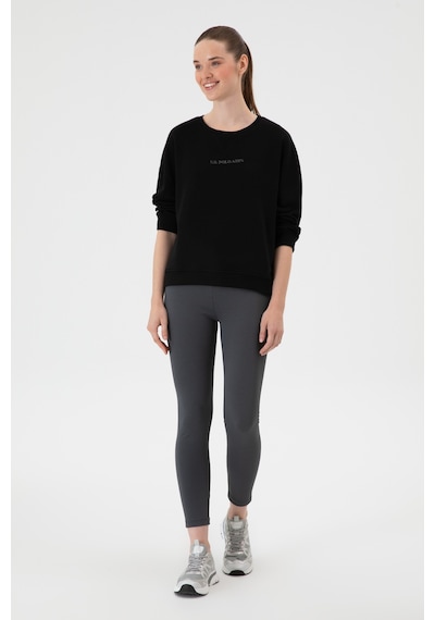 U.S. Polo Assn. Kadın Siyah Bisiklet Yaka Sweathırt 50313562-VR046