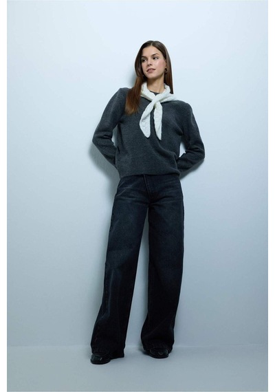 Defacto Slim Fit Triko Kazak H1372ax26spar225 Antrasit-ar225