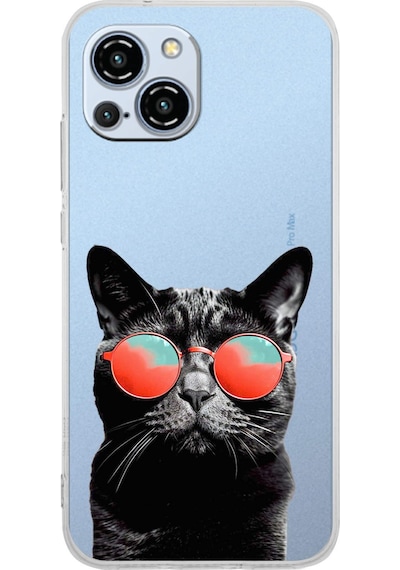 Reeder S23 Pro Max İle Uyumlu Kedi 3 Kamera Korumalı Şeffaf Kılıf Şeffaf