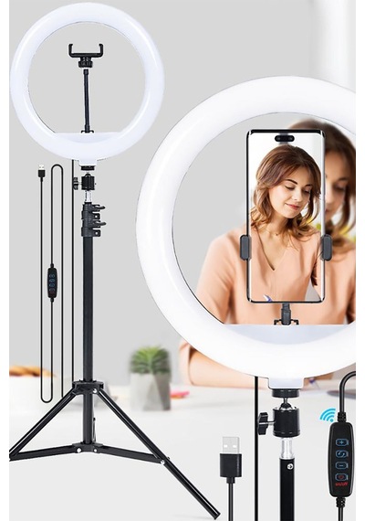 Youtuber Led Işıklı Tripod Selfie Makyaj Işığı Ring Light 14 Inç Halka Ring Light 14 Inç