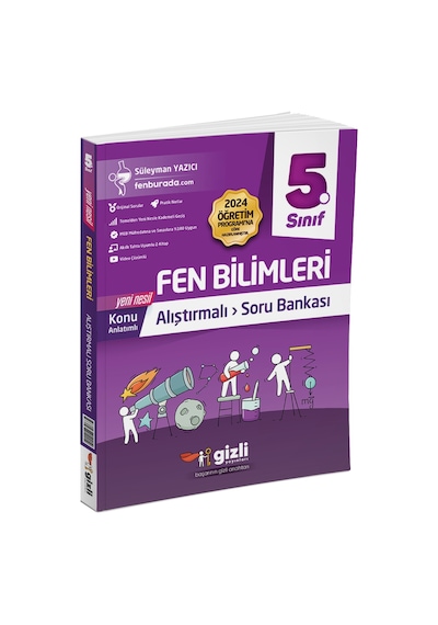Gizli Yayınları 2025 5. Sınıf Fen Bilimleri Alıştırmalı Soru Bankası