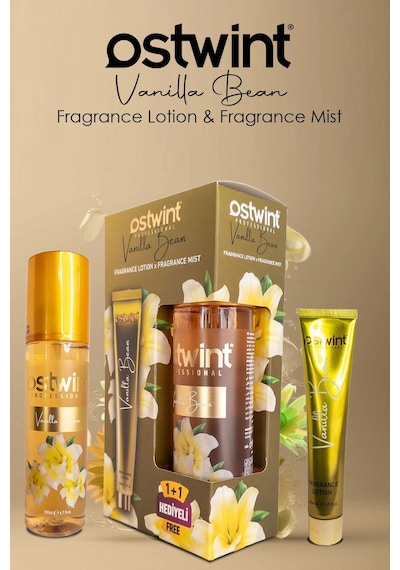 Ostwint Vanilla Bean Vücut Spreyi, 200ml Vücut Kremi, 50ml Ferahlatıcı Deniz Esintisi, Çiçeksi Parfü