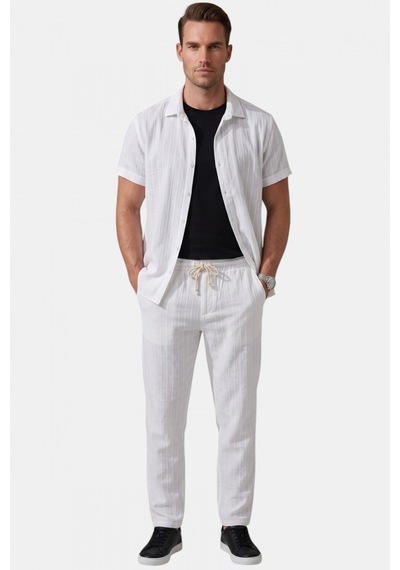 Deep Sea Deepsea Beyaz Çizgi Dokulu Rahat Kesim Yazlık Spor Pantolon Hafif Kumaş Modern Tasarım 2600263 Deep Sea Deepsea Beyaz Çizgi Dokulu Rahat Kesim Yazlık Spor Pantolon Hafif Kumaş Modern Tasarım 2600263
