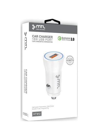 18w Qc 3.0 Hızlı Şarj Destekli Akım Korumalı Led Göstergeli Usb Araç Şarj Cihazı Mt 1812