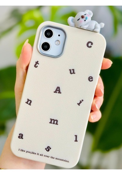 Iphone 12 Ve 12 Pro İle Uyumlu Koala Tasarım Oyuncaklı Esnek Silikon Kılıf