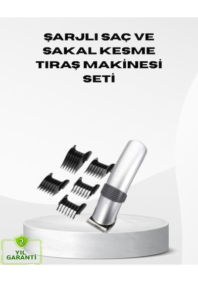 Kablosuz Profesyonel Tıraş Makinesi Şarjlı, 60 Dakika Kullanım Süreli, Çelik Bıçaklı, Sessiz Motor - Lisinya