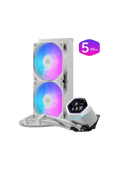 Coolermaster 240mm Masterliquid Core Nex Digital Mlx-d24m-a18pw-rd Argb Am5-1851p Sıvı Soğutmalı İşlemci Fanı Beyaz