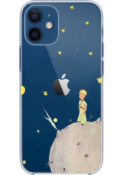 Apple Uyumlu iPhone 12 Mini  Küçük Prens Tasarımlı Baskılı Silikon Kılıf Renkli